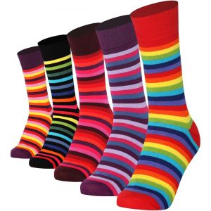 Men's Socks,Pack Of 5 Pair,Casual And Dress Pattern Mid-Calf,Seamless Toe,Cotton Colorful,Size 7-12,Multicolored,41-46 - Neuf