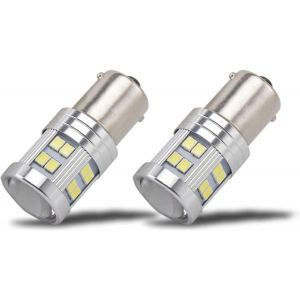 Kal-1156 Ba15s Led Ampoule P21w 6w Dc 12v-24v, Seul Contact Ampoule, Blanc Froid 6000k. Utilisé Pour Pour Feux De Recul, Drl Feux De Jours. Lot De 2 - Neuf