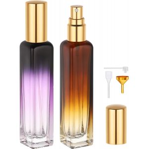 KALANKA-Flacon Parfum Vide, 2 Pièces vaporisateur parfum 15ml, Flacon en Verre avec Entonnoir, Pompe, Pipette, pour Vacances, Accessoires Voyage - Neuf