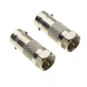 Adaptateur de type F mâle vers BNC femelle,lot de 2-Adaptateur de câble coaxial BNC mâle vers femelle-F vers BNC mâle pour scanner,vidéosurveillance,applications vidéo,antenne radio - Neuf