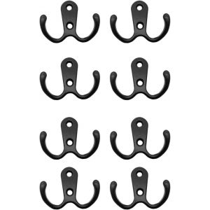 Loc-8 Pièces Patère Patere Porte Manteau Mural,Crochets Pour Serviettes De Bain,Crochets Doubles Porte Manteau Avec Vis Pour Mural Salle De Bain Cuisine - Neuf