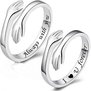 Kahfl-2 Pi&egrave;ces Bague Inoxydable,Bague R&eacute;glable Come To My Arm En Argent,Aucune Pierre Pr&eacute;cieuse Pour Anti Stress Bague Argent Femme Homme - Neuf