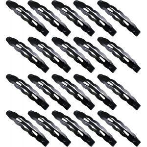 Lbgwp60-Lot De 20 Barrettes À Cheveux Pour Fille - 6,2 Cm - En Métal - Noir - Pour Filles, Hommes Et Femmes - Forme Ondulée - Neuf
