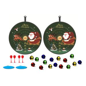 Jeu de fl&eacute;chettes de No&euml;l avec 12 boules collantes et accessoires pour s'amuser en famille - Neuf