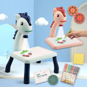 Projecteur Bureau De Dessin Multifonctionnel Trois Modes Projection Musicale Peinture Bureau De Dessin Pour Kids_Pink - Neuf
