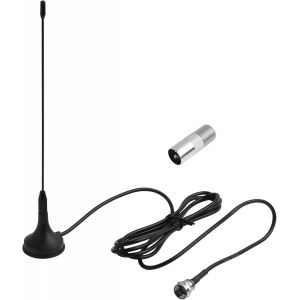 Antenne TV Int&eacute;rieure DTA180 TNT HD Antenne Num&eacute;rique Puissante avec Base Magn&eacute;tique, D&eacute;codeurs TNT, R&eacute;cepteurs USB, Radio FM/Dab, Noir - Neuf