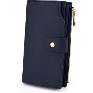 Femme Portefeuille Blocage Rfid En Pu Cuir Avec Bracelet Grande Capacité(21 Emplacements De Cartes) Poche Intérieure Convient Aux Portables 5.5 - Neuf