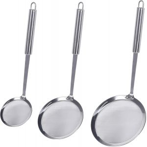 Écumoire (Lot De 3), Passoire Professionnelle En Acier Inoxydable 304 Pour Filtre À Huile, Écumoire, Graisse Et Mousse, Passoire Multifonctionnelle Et Durable Pour La Cuisine - Neuf