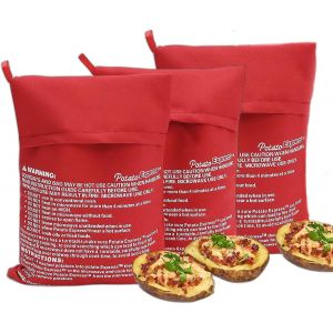 Sac Pomme De Terre,3pcs Sac De Cuisson Pomme De Terre,Sac Pomme De Terre Micro Onde,Sac De Cuisson Lavable,Sac Pomme De Terre Micro Onde,Sac De Cuisson Micro Ondes,Sac Pomme Terre Micro Onde - Neuf