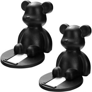 LETNERNY-Lot De 2 Butoir De Porte Sans Perçage Forme D'Ours De Dessin Animé, Butée De Porte Magnétique Durable, Arrêt De Porte Magnétique Pour Intérieur, Butée De Porte Magnétique Pour Protection - Neuf