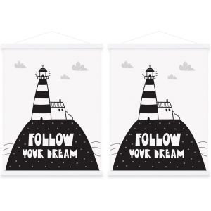 Cmwx-Lot De 2 Cadres Pour Affiche, Crochets Magn&eacute;tiques En Bois L&eacute;ger A4, Pour Toile, ?Uvres D'art, Art, Impression, 21 Cm, Blanc - Neuf