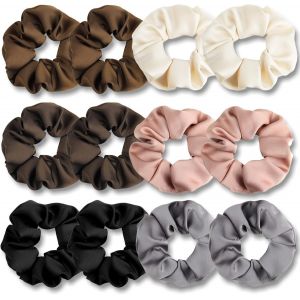 Chouchou Cheveux Soie Femme, 12 Pack Chouchou Satin Filles Doux Scrunchies Accessoire Cheveux Elastique Cheveux Pour Cheveux Epais Fins - Neuf