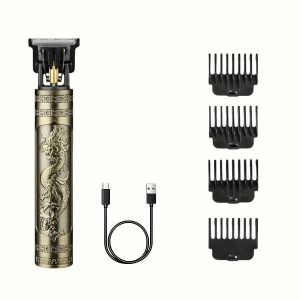 Tondeuse &Agrave; Cheveux Professionnelle,Rasoir &Eacute;lectrique Avec Affichage Led,Chargement Usb-C,Tondeuse &Agrave; Cheveux Longs Sans Fil,Tondeuse &Agrave; Cheveux &Agrave; T&ecirc;te D'huile Abs Dragon - Neuf