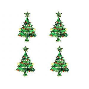 Lot de 4 ronds de serviette de No&euml;l pour la d&eacute;coration de table - Neuf