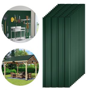24x T&ocirc;les profil&eacute;es ondul&eacute;es rev&ecirc;tement mur toit abri de jardin,Vert,115cm x 45cm = 12m&sup2; - Neuf