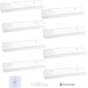 ? Lot de 8 supports muraux pour disques vinyles - En acrylique transparent - 30,5 ¡Á 4,3 ¡Á 4,3 cm - Support mural en vinyle acrylique pour disques, album photo et objets de collection - Neuf