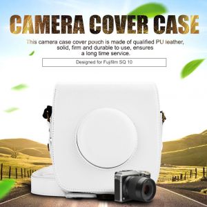 Etui de protection en cuir PU pour Fujifilm SQ 10 avec bandouliere (blanc) - Neuf