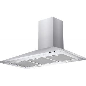 CCE119/1X Hotte aspirante 90 cm, 3 niveaux de puissance, 69 W, 305 M3/H, filtres à carbone, 3 panneaux en aluminium anti-graisse, éclairage LED, 56/62 dB, Classe C, acier inoxydable - Neuf