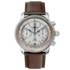 Montre - Zeppelin - 8614-5 - Chronographe - Acier Inoxydable - Cuir Marron - Neuf