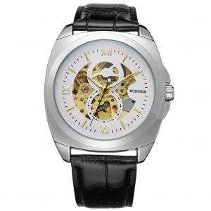 Montre Automatique Analogique Creuse Pour Homme D'affaires Winner (Blanche) - Neuf