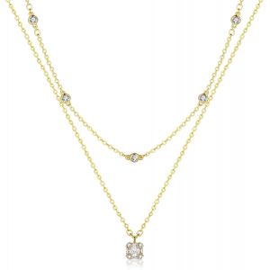 Kal-Collier De Diamants Pour Femmes, Collier En Or Délicat Colliers Superposés Plaqués Or 18 Carats | Square Teardrop Cross Pearl Pendentif Collier Bijoux Cadeaux Pour Les Filles - Neuf