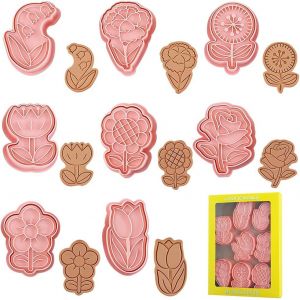 Chenquansarl-8picesemportepice3dmoulebiscuitemportepiecebiscuitfleurmoulesbiscuitsplastiqueemportepiecepatisserieenformedefleurspourdcorationdefondantbiscuitcookie - Neuf