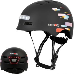 Casque De Vélo Avec Phare Led Intégré Et Casque Arrière Léger Pour Hommes Et Femmes - Neuf