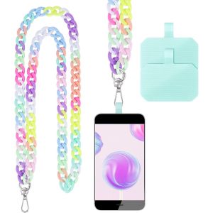 MAA-Tour de Cou Telephone, Lot de Universal Cordon Telephone Portable Collier de Longe Compatibles avec Plupart des Smartphones, pour Cou et Poignet, avec inserts de remplacement - Neuf