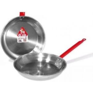 La Ideal En Acier Poli Po&ecirc;le &Agrave; Frire Peu Profonde Avec Une Poign&eacute;e, Argent, Lot De 12, Acier, Silver, 24 Cm - Neuf