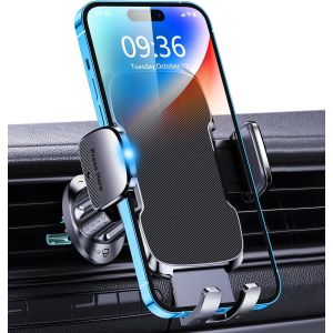 JGD-Support Telephone Voiture Grille A&eacute;ration, [2025 Clip Am&eacute;lior&eacute;] Rotatif &agrave; 360&deg;, Porte Telephone Voiture avec Bouton de Lib&eacute;ration, Kit Accessoire Auto Compatible avec iPhone 17 Pro Max (4""-7"") - Neuf