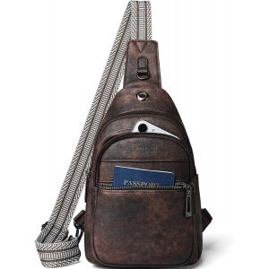 RFCBC-Sac bandoulière Femme Homme Petit Sac de Poitrine pour Femme PU Cuir Bum Bag Sac poitrine Avec Bandoulière Réglable Fanny Pack Sac de téléphone Beige - Neuf