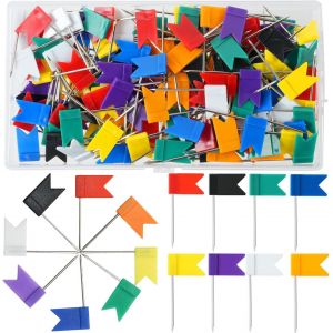 Chenquansarl-Lot De 300 Aiguilles Pour Drapeau, Multicolores, 35 Mm, Pour Tableau, Bulletin Et Cartes Géographiques 8 Couleurs - Neuf
