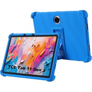 &Eacute;tui De Protection Souple En Silicone Liquide Pour Tablette Tcl Tab 11 Gen 2 / Tcl Tab 11 Fe 11" Avec Fonction Support - Bleu Marine[Coq9125028] - Neuf