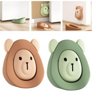 Lot De 2 Butoirs De Porte En Plastique Pour Chambre D'enfant - Fermeture Porte, Bloc Porte Interieur - Sans Per&ccedil;age - Autocollant Mural - Neuf