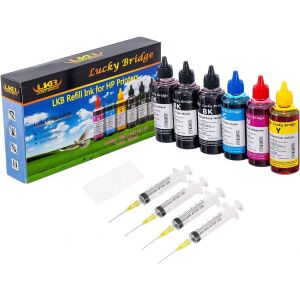 Lot de 6 recharges d'encre de 100 ml pour HP 950 951 60 61 952 902 901 61 60 62 63 21 22 920 940 934 564 932 933 711 970 971 92 92 4 95 96 97 Cartouche ou CIS CISS System 4 Color Set (600ml)-UK - Neuf