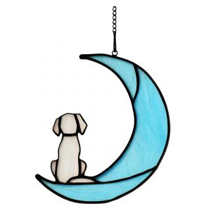 Hjlian 02 Pendentif Souvenir En Forme De Lune Bleue Pour Fenetre, Attrape-Soleil, Cadeau Commemoratif Pour Animal De Compagnie Perdu - Neuf