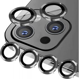 Kal-Lot De 4 Protections D'appareil Photo Compatibles Avec Iphone 15 Et Iphone 15 Plus -Verre Blindé -Anneau En Métal -Noir - Neuf