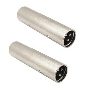 XLR mâle vers mâle Adaptateur,Standard XLR 3 Broches coupleur changeur de Genre pour Microphone, amplificateur, mélangeur-2pcs - Neuf