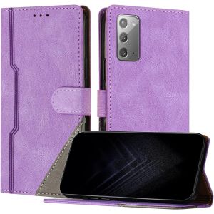 Kal-&Eacute;tui Pour Samsung Galaxy Note 20, Housse En Cuir Pu Avec [Protection Antichoc Tpu] [Fonction Support] [Porte-Cartes ] Antichoc Magn&eacute;tique Coque Pour Galaxy Note 20 - Violet - Neuf