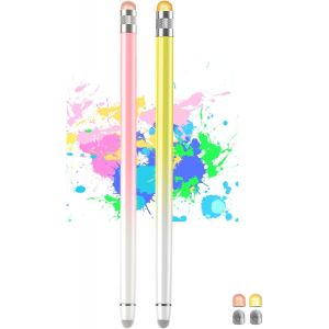 KALANKA-Lot de 2 stylets 2 en 1 pour &eacute;cran tactile et 4 pointes suppl&eacute;mentaires pour iPad Pro/Mini/Air/iPhone/Samsung Galaxy et ainsi de suite - Neuf