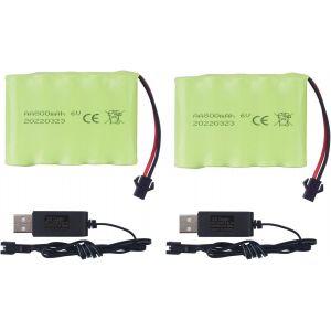 Shiba-2pcs Aa 6.0v 800mah Rechargeable Rc Jouet Voiture Batterie Sm2p Prise Rc Camion Cascadeur Voiture Pelle Jouet Voiture Batter[3 - Neuf