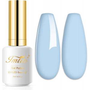 Vernis Semi Permanent Bleu, 15ml Bleu Ciel Pastel Vernis Gel Uv Semi Permanent Uv Led Soak Off Gel Nail Polish French Vernis À Ongles Gels Semi-Permanents Diy Nail Art Kit De Démarrage - Neuf