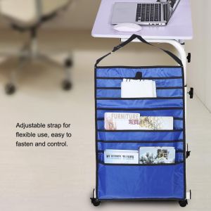 Hjlian Sac De Rangement Reglable A Suspendre Pour Bureau, Papeterie, Livres, Organiseur De Poche (Bleu) - Neuf