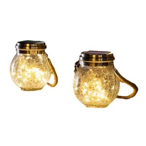 2pcs Lanterne Solaire Blanc Chaud Ipx44 Lanternes Extérieures Étanches - Neuf