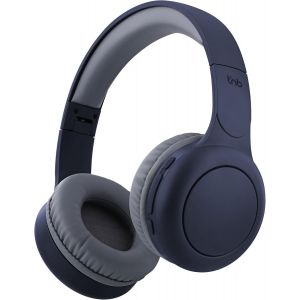 KAL-- Casque Bluetooth Sans Fil, Supra-Auriculaire Confortable, Pads En Mousse, Microphone Intégré, Arceau Réglable, Autonomie 24H, Léger Et Pliable - Bleu - Neuf