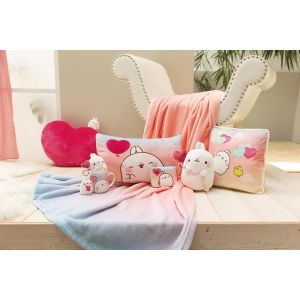 Cauc-Coussin Molang Carr&eacute; 30x30 Cm Color&eacute; - Coussins En Peluche Doux Pour Les Gar&ccedil;ons, Les Filles, Les B&eacute;b&eacute;s - Id&eacute;al Pour La Maison, La Maternelle Ou En D&eacute;placement - 61676 - Neuf