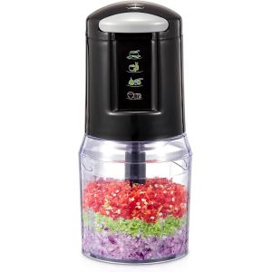 Ulteronixshop-Mini Hachoir &Eacute;lectrique 500ml, 300W avec 4 Lames Inox & 2 Vitesses, Robot de Cuisine Compact pour Viande, L&eacute;gumes, Noix, Sauces & Pur&eacute;es de B&eacute;b&eacute; - Neuf