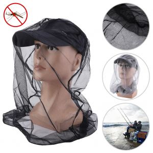 Chapeau En Maille Anti-Moustiques Pour L'exterieur, Masque, Filet De Protection Pour La Tete, Anti-Insectes (Noir) - Neuf