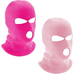 Asfasfq-2 Pièces Cagoule 3 Trous, Balaclava À 3 Trous Tricoté,Cagoule Noir De Visage Complet Masque De Ski Pou Hommes Et Femme - Neuf