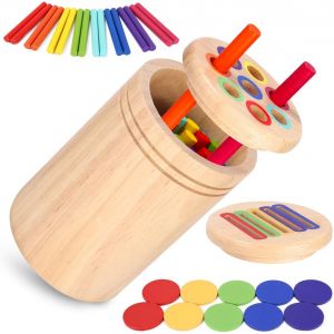 Montessori Games 1 2 3 Years Old Wooden Toys to Learn to Sort Colours for Toddlers,Educational Games for 2 Years,Birthday Gifts for Girls 1 2 3 Years Old and Boys - Neuf